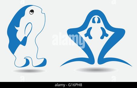 Vektor-Illustration der Panda- und Hühnerform Stock Vektor