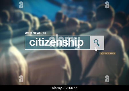 Staatsbürgerschaft - Websuche bar Glossarbegriff im internet Stockfoto