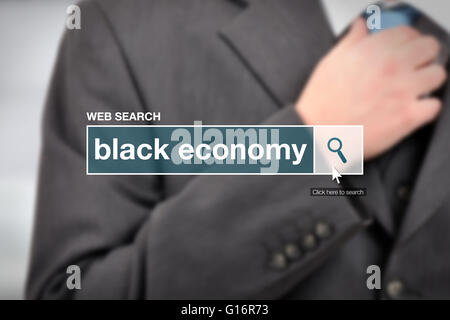 Schwarzarbeit - Websuche bar Glossarbegriff im internet Stockfoto