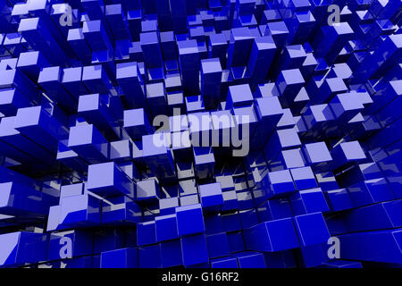 3D blauen Blöcke Abstract Background Stockfoto