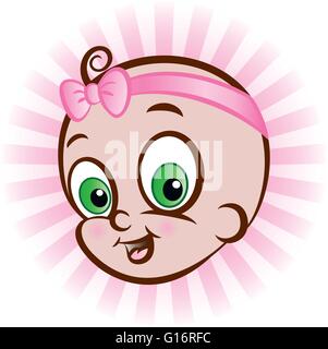 Vektor-Illustration der Baby Mädchen Kopf. Es ist ein Mädchen. Stock Vektor