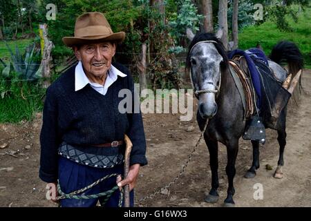 Viehzüchter in Pulun "Las Huaringas" - HUANCABAMBA... Abteilung von Piura. Peru Stockfoto