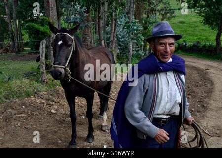 Viehzüchter in Pulun "Las Huaringas" - HUANCABAMBA... Abteilung von Piura. Peru Stockfoto