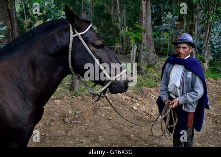 Viehzüchter in Pulun "Las Huaringas" - HUANCABAMBA... Abteilung von Piura. Peru Stockfoto