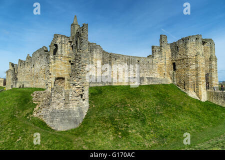 Warkworth Castle in Northumberland Stockfoto