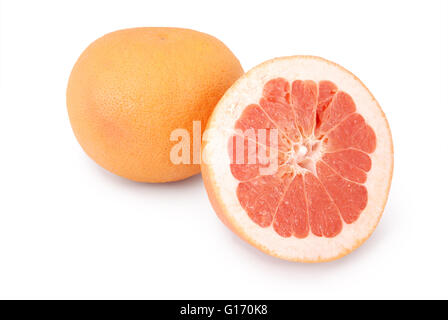 Reife appetitlich Grapefruit isoliert auf weiss Stockfoto