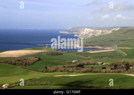 Kimmeridge von Swyre Kopf, Kingston, Corfe, Purbeck, Jurassic Coast, Dorset, England, Großbritannien, Vereinigtes Königreich, UK, Europa Stockfoto