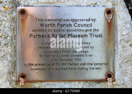 Radar-Denkmal, St. Aldhelm Kopf Wert Matravers, Jurassic Coast, Dorset, England, Großbritannien, Vereinigtes Königreich UK, Europa Stockfoto