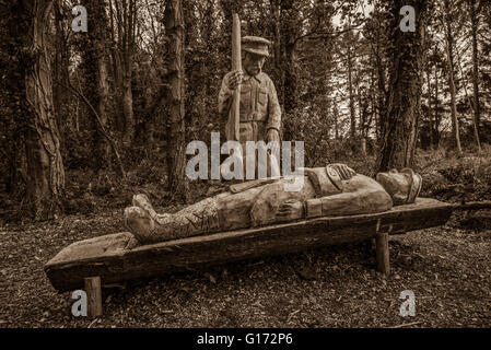 Die Rozelle Erinnerung Woodland in Ayr, Schottland. Die Gärten wurden im Rahmen der 1. Weltkrieg hundertjährigen Erinnerungen geschaffen. Stockfoto