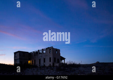 Die Perry-Villa in der Geisterstadt Terlingua, Texas. Stockfoto