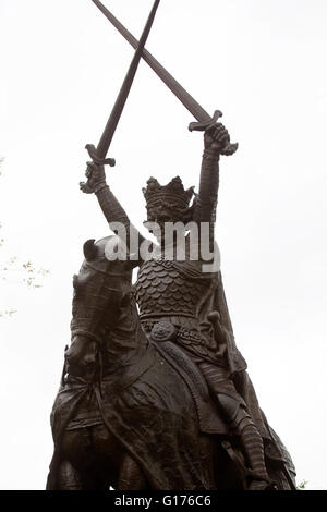 Reiterstandbild von König Władysław II Jagiełło von Polen, am Central Park in New York City, USA. Stockfoto