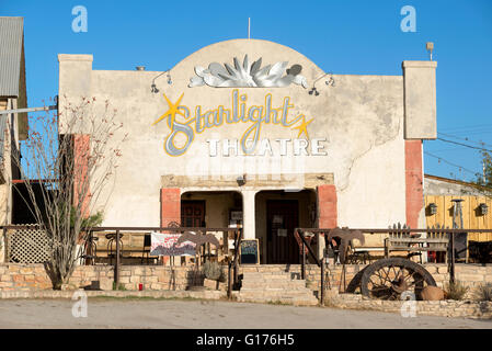 Starlight Theater-Restaurant und Salon in Terlingua, Texas. Stockfoto