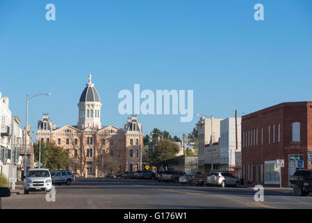 Die Innenstadt von Marfa, Texas. Stockfoto