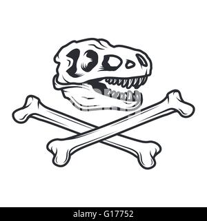 Dino-Logokonzept Vorgeschichte. T-Rex-Insignia-Design. Jura Dinosaurier Abbildung. T-Shirt-Konzept auf weißem Hintergrund. Stock Vektor