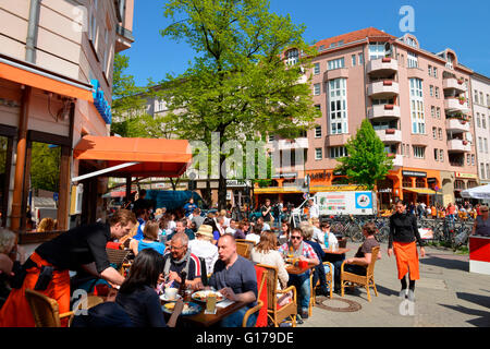 Cafe, Winterfeldtplatz, Schöneberg, Berlin, Deutschland / Schöneberg Stockfoto