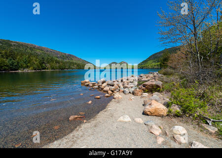 Jordan Pond in Acadia Nationalpark Maine Stockfoto