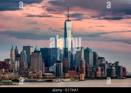 Manhattan New York City zu senken, wie gesehen von Weehawken, New Jersey Stockfoto