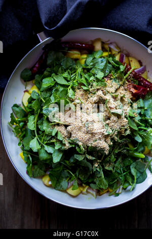 Wasser-Kresse-Salat Stockfoto