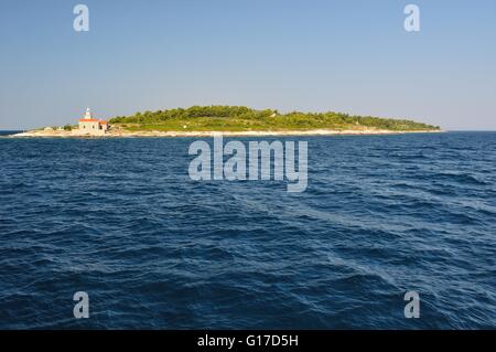 Leuchtturm am südlichen Ende der Insel Hvar in der Adria. Sucuraj, Kroatien Stockfoto