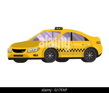 Flache gestylten Vektor-Illustration. Taxi Stock Vektor