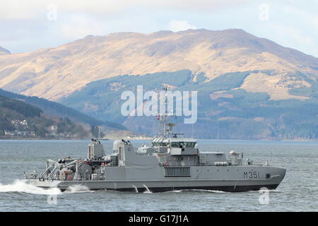 KNM Otra (M351), ein Alta-Klasse Minesweeper der Königlichen Norwegischen Marine, fährt für den Beginn der Übung Joint Warrior 16-1. Stockfoto