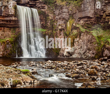 Thornton Kraft, ein Wasserfall auf der Ingleton Wasserfall Trail, Yorkshire Dales National Park, North Yorkshire, England, UK Stockfoto