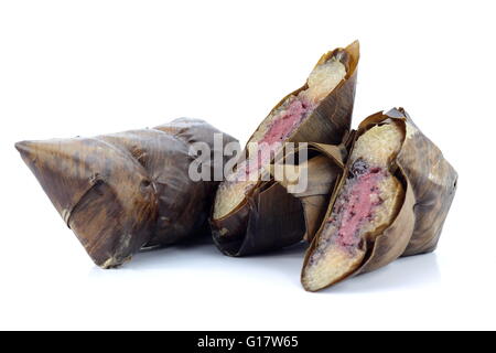 Thai Essen Khao Tom Matte seit der Antike auf weißen blackground Stockfoto
