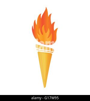 Vektor-Fackel-Symbol. Leuchten-Triumph-Abbildung Stock Vektor