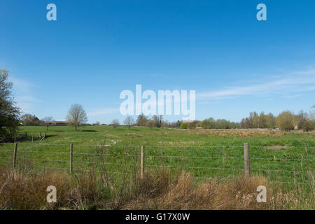 Fairford Flut Linderung Schema auf einer Schwemmebene neben dem Fluss Coln, Gloucestershire, UK Stockfoto