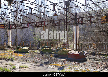 Autoscooter in Pripyat Vergnügungspark Stockfoto