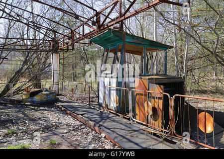 Autoscooter in Pripyat Vergnügungspark Stockfoto