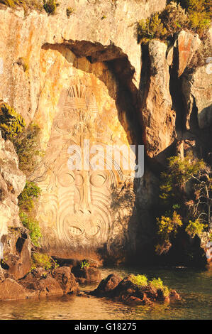 Maori Kunst am Lake Taupo in Neuseeland Stockfoto