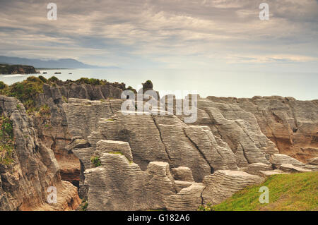 Die Punakaiki Pancake Rocks in Neuseeland Südinsel Stockfoto