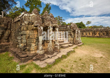 Terrasse der Elefanten in Angkor Thom, Kambodscha Stockfoto