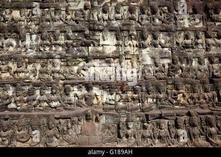 Terrasse des Lepra-Königs in Angkor Thom, Siem Reap, Kambodscha Stockfoto