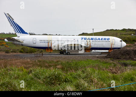 "Transaero" Boeing 767 als ein Glamping schrulligen Glamping Nächte Campingdorf Enniscrone County Sligo Irland verwendet werden Stockfoto