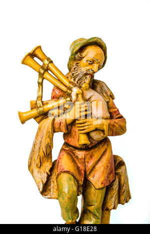 Neapolitanische Figur Darstellung einer italienischen Hirte mit Dudelsack Stockfoto