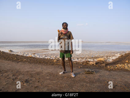 Afar Arbeiter in den Salzminen, Afar-Region, Dallol, Äthiopien Stockfoto