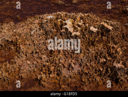 Die surreale Vulkanlandschaft von Dallol in der Danakil-Senke, Afar-Region, Dallol, Äthiopien Stockfoto