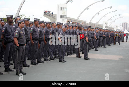 SAO PAULO, Brasilien - 11.05.2016: Graduierung 2811 Soldaten der PM SP - Soldaten während dem Studium 2.811 Soldaten PM SP im Anhembi Sambadrome statt. (Foto: Ricardo Moreira / FotoArena) Stockfoto