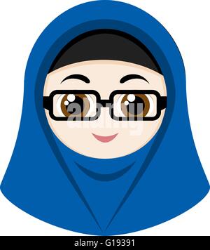 Cartoon-Mädchen mit hijab Stock Vektor