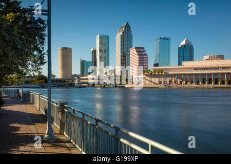 Skyline von Tampa aus Davis Island, Tampa, Florida, USA Stockfoto