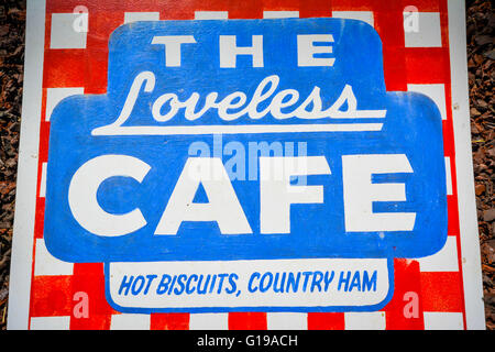 Eine rote karierte Tischdecke Grafik des Motivs auf dem Gelände in Nashville TN Loveless Motel & Cafe Stockfoto
