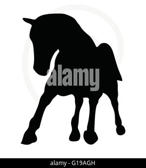 Vektorbild - Pferd Silhouette im laufenden Pose isoliert auf weißem Hintergrund Stock Vektor