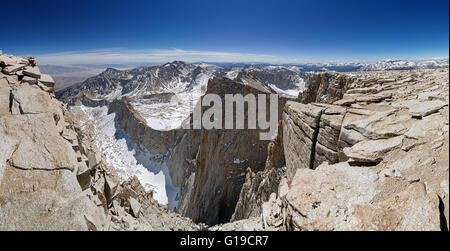 Panorama vom Gipfel des Mount Whitney, Blick nach Osten und Süden Stockfoto