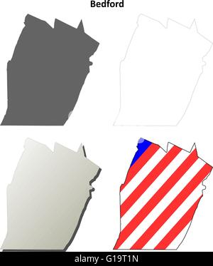 Bedford County, Pennsylvania Umriss Karte gesetzt Stock Vektor