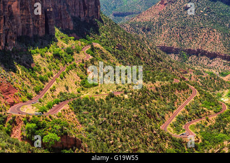 Straße im Zion Nationalpark, Utah Stockfoto