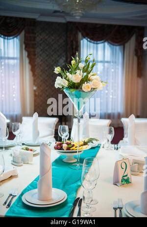 Hochzeit Banketttisch Stockfoto