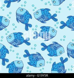 Cute Fisch nahtlose Muster Stock Vektor