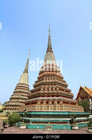 Stupas von Wat Pho, Bangkok, Thailand Stockfoto